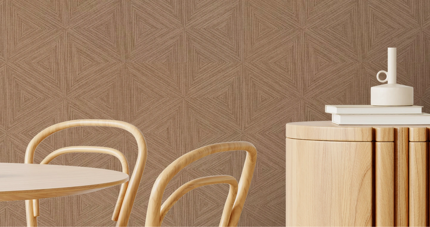 Triangle texture wallpaper at dining room